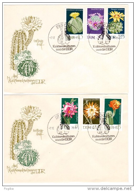 DDR, GERMANIA -1970  - 2 FDC KAKTEENKULTUREN - Cactus