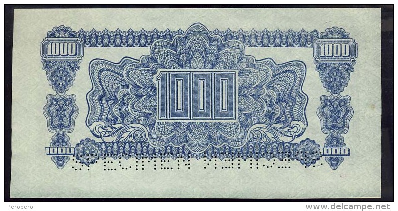 REPUBLIKA CESKOSLOVENSKA   1000 KORUN  UNC     SPECIMEN     AA 713634 - Tschechoslowakei