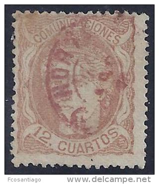 ESPAÑA 1870 - Edifil #113 Fechador Ambulante En Rojo !Muy Raro! - Used Stamps