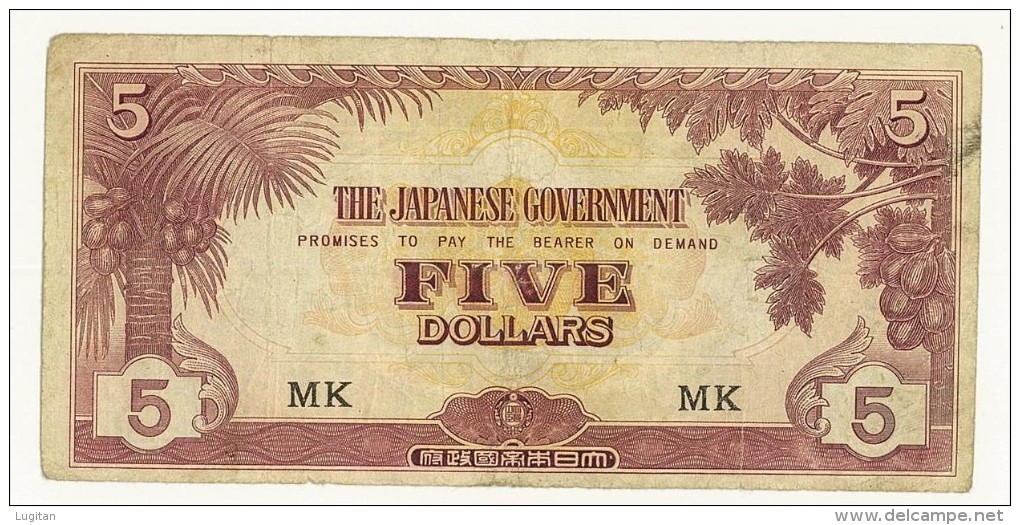 GIAPPONE - JAPAN - Japanese Government Five Dollar Note - Occuppied Territories (1942) - Japón