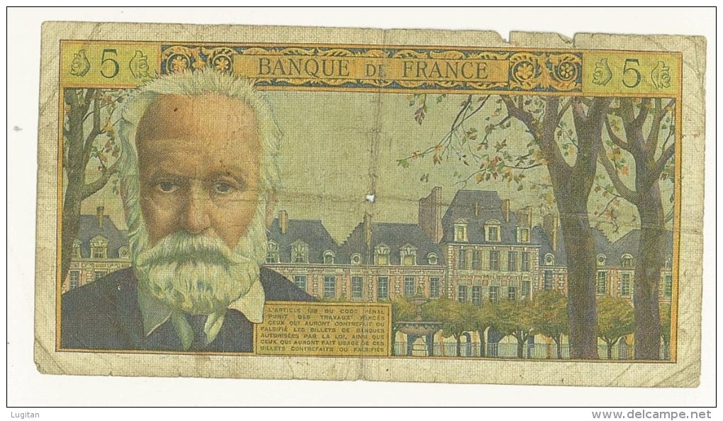 FRANCIA - French Banknotes, 5 Nouveaux Francs Type Victor Hugo - 5 NF 1959-1965 ''Victor Hugo''