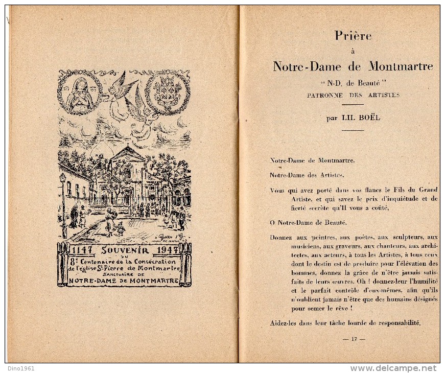 L 5 - PARIS - Brochure Notre Dame De Montmartre - Patronne De La Butte Sacrée Et Des Artistes - Religion