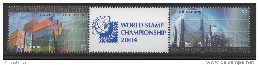Singapore (2004) Yv. 1240/41  /  Trade & Industry - Energy - Transportation - World Stamp Championship - Other & Unclassified