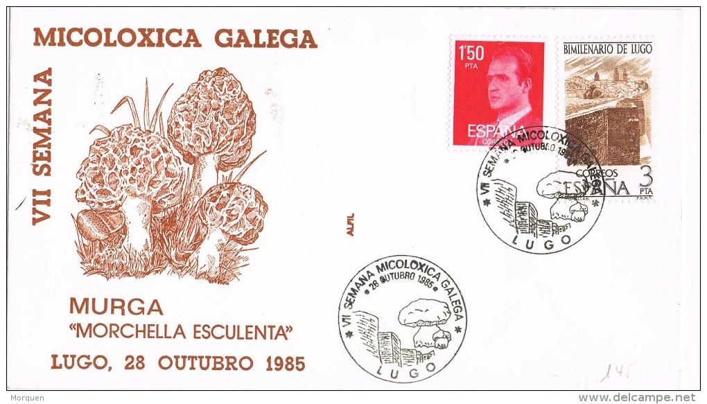 R 474. Carta LUGO 1985. Tema Setas, Champignons, Micologia Gallega - Cartas & Documentos