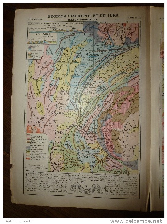 1913  Cartes Géographiques Ancienne ( Région Ouest,Bassin Aquitain,Pyrénées, Région Alpes ,Jura, Région Méditerranéenne) - Geographical Maps