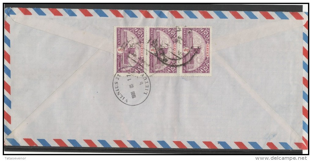 PAKISTAN Postal History Brief Envelope Air Mail PK 009 SERVICE Architecture - Pakistan