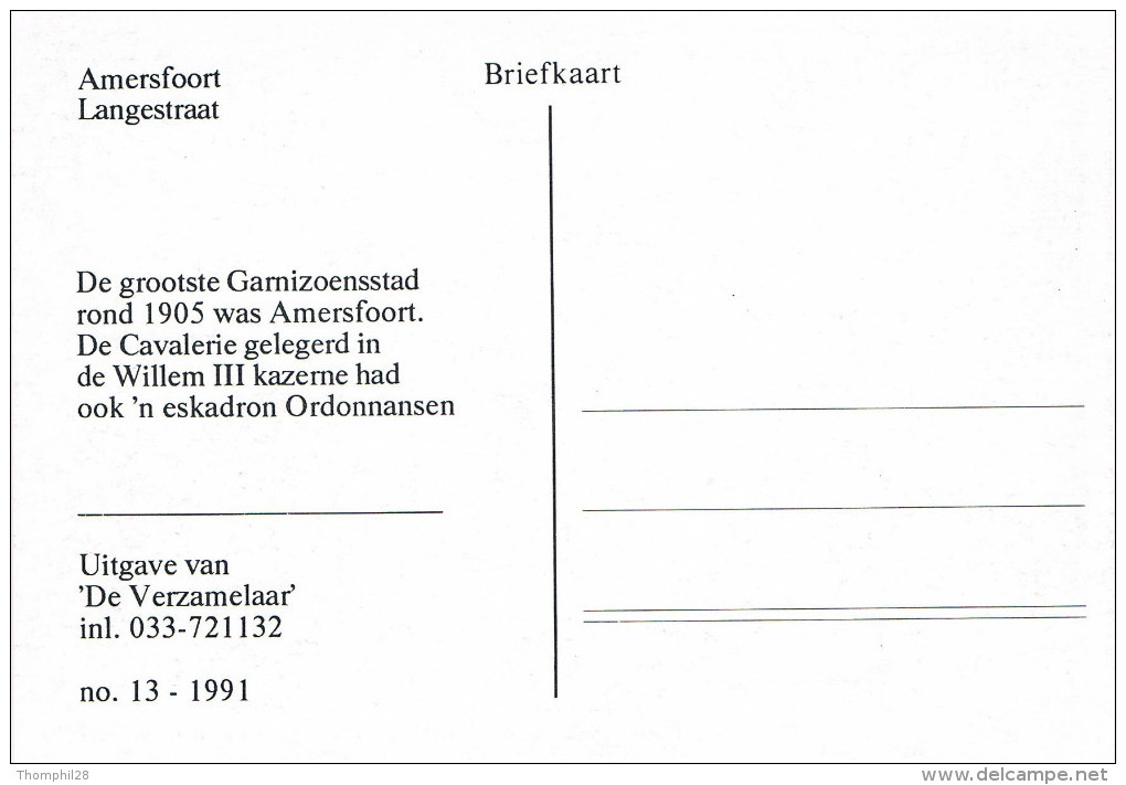 AMERSFOORT - Langestraat - De Grootste Garnizoensstad Rond 1905... - Reproduction - Non Circulée, 2 Scans - Amersfoort