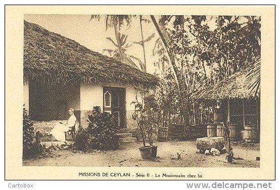 Ceylon,  Missions De Ceylan - Serie II - Le Missionaire Chez Lui.  (Sri Lanka) (Ceylan) - Sri Lanka (Ceylon)