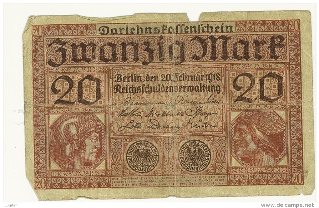 GERMANIA - 20 MARK 1918 German - QUALITA' B - 20 Mark