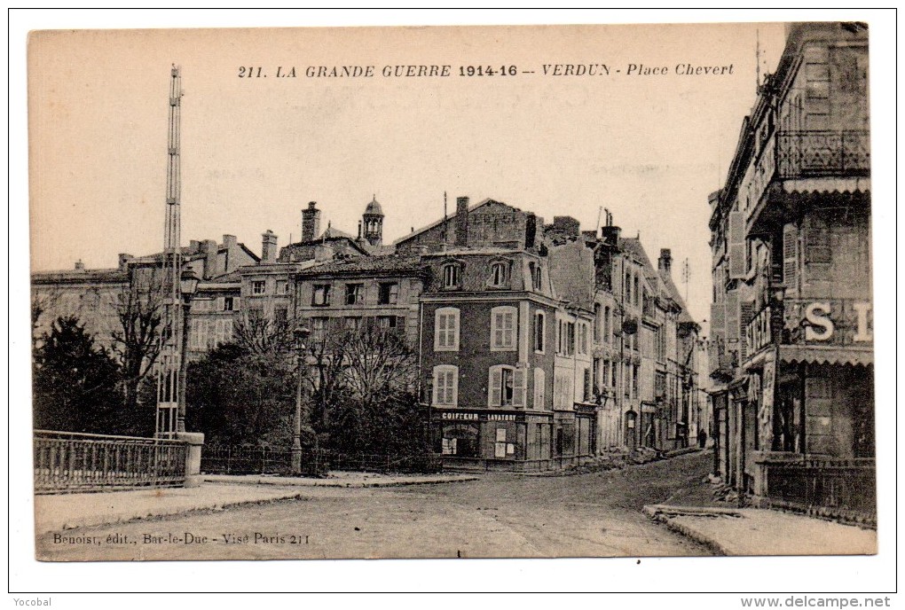 CP, MILITARIA, LA GRANDE GUERRE 1914-16, VERDUN, Place Chevert, Vierge - Weltkrieg 1914-18