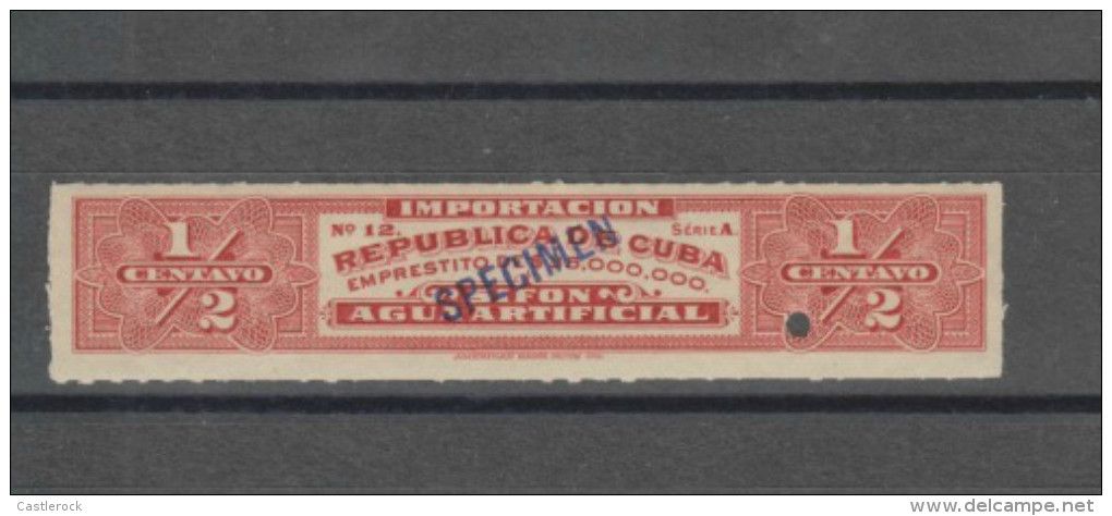 O) CARIBE, SPECIMEN, PROOF, REVENUE, EMPRESTITO, IMPORTACION AGUA ARTIFICIAL-IMPORT ARTIFICIAL WATER, AMERICAN BANK - Sin Dentar, Pruebas De Impresión Y Variedades