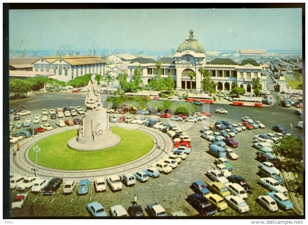 PHOTO POSTCARD LOURENÇO MARQUES MAPUTO TRAIN RAILWAY  CENTRAL STATION MOÇAMBIQUE AFRICA CARTE POSTALE - Mozambique