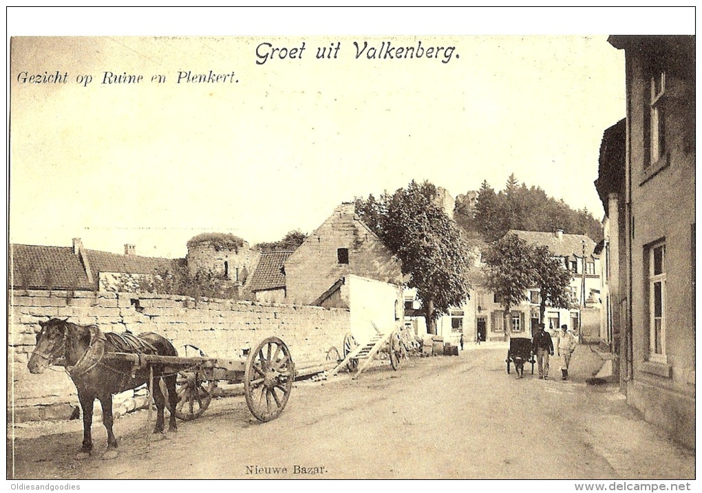 VALKENBURG  "Gezicht Op Ruine En Plenkert" Postcard. ±1910   Animation! - Valkenburg