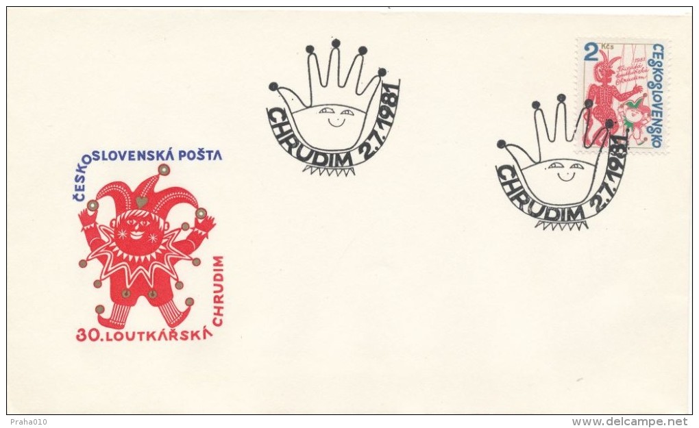 Czechoslovakia / First Day Cover (1981/13), Chrudim - Theme: Puppet Chrudim, 30th Anniversary - Puppets