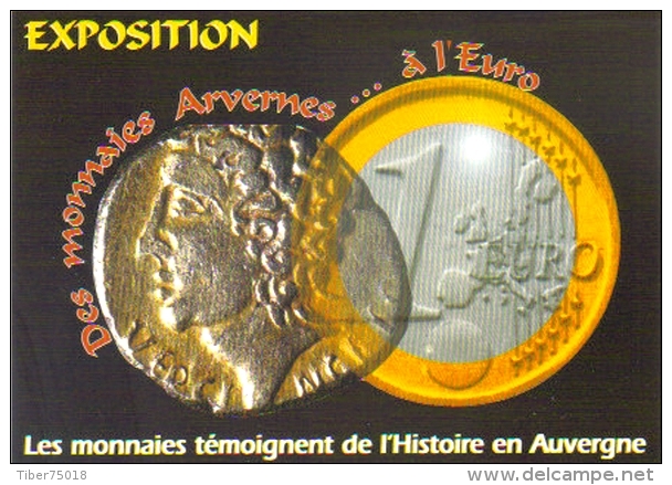 Carte Postale édition "Carte à Pub" - Exposition : Des Monnaies Arvernes ... à L'Euro - Clermont-Ferrand - Münzen (Abb.)