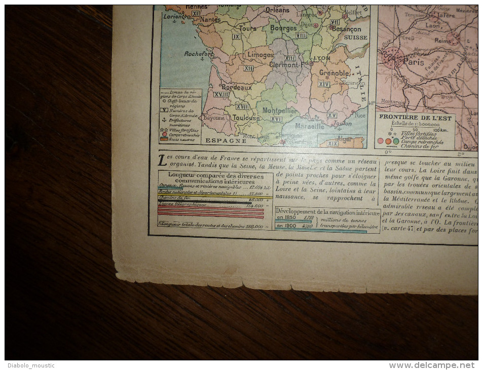 1913  Cartes Géographiques Ancienne ;Hypsométrie Des VOSGES Et Du JURA ;Hypsométrie Des ALPES ;FRANCE Voies Navigables - Geographical Maps