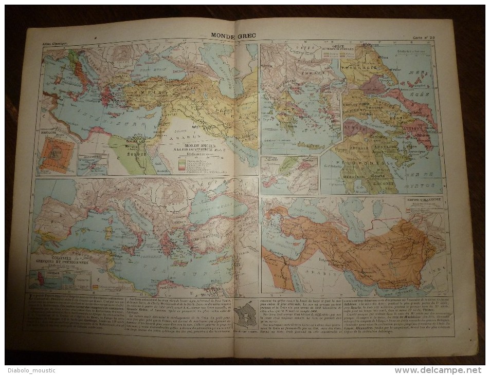 1913  Cartes Géographiques Ancienne ; MONDE GREC ; MONDE ROMAIN ; MONDE ORIENTAL ANCIEN - Geographical Maps