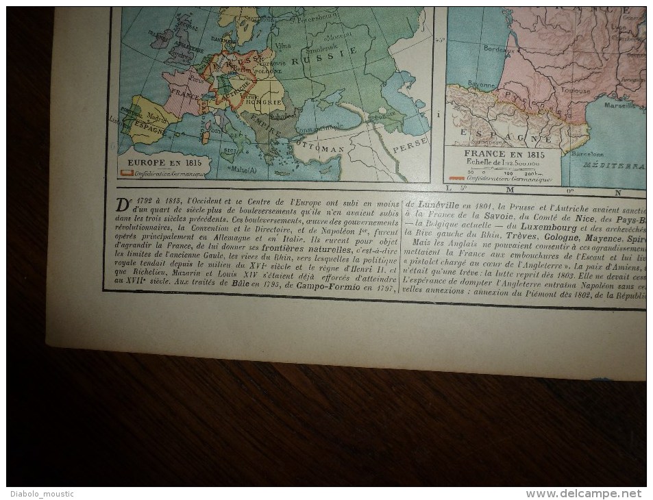 1913  Cartes Géographiques Ancienne ; EUROPE FRANCE Et ITALIE Au XIXe Siecle ; ALLEMAGNE Au XIXe Siecle ; FRANCE En 1789 - Geographical Maps