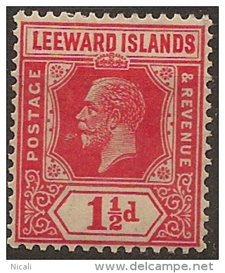 LEEWARD IS 1921 1 1/2d KGV SG 63 HM #BC334 - Leeward  Islands