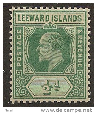 LEEWARD IS 1907 1/2d KEVII SG 37 HM #BC331 - Leeward  Islands