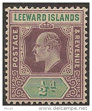 LEEWARD IS 1905 1/2d KEVII SG 29 HM #BC327 - Leeward  Islands