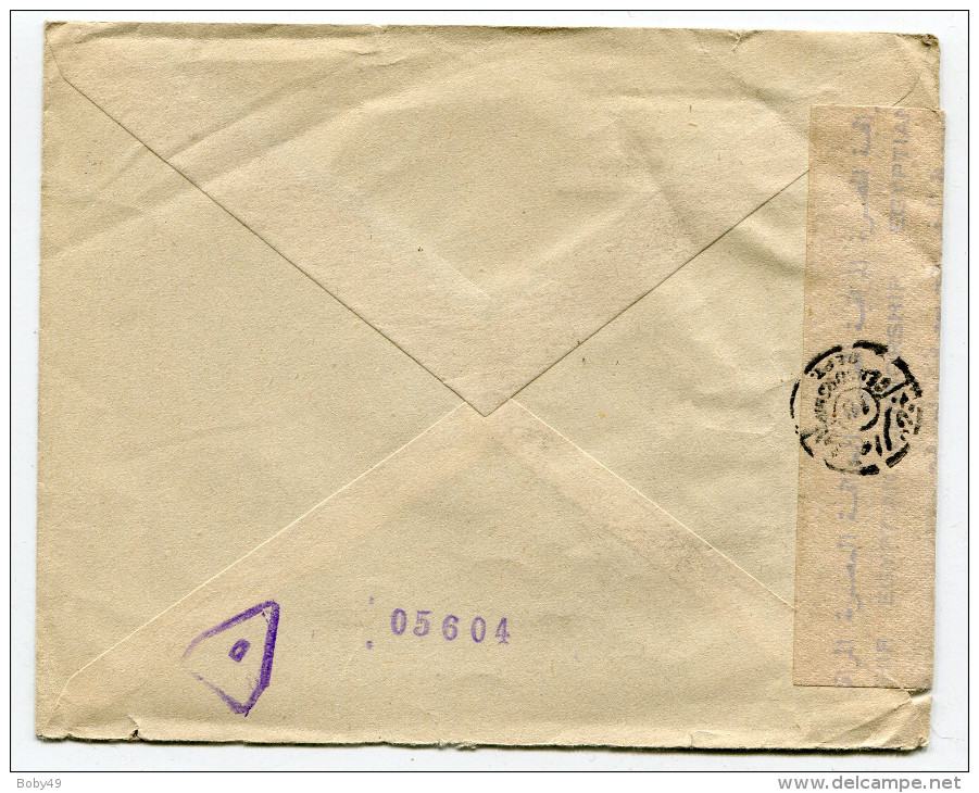 ALEXANDRIE Enveloppe De 1945 Pour PARIS Contrôle De La Censure ( 2 Scans) - Lettres & Documents