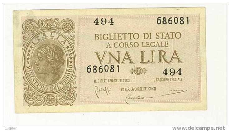 CARTAMONETA - 1 LIRA - ITALIA LAUREATA - DECR. 23 - 11 - 1944 - Q/FDS - BS. 18 - Regno D'Italia – 1 Lire