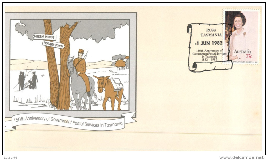 (PH 162) Australia FDC cover - 1982 - 150th anniversary of postal services in Tasmania (18 different postmarks)