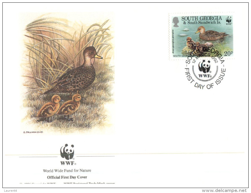 (PH 751) WWF Set Of 4 Covers - 1992 - South Georgia Birds - FDC