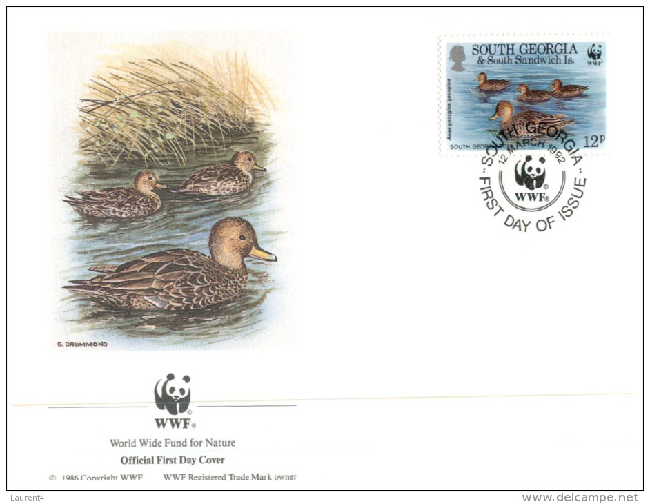 (PH 751) WWF Set Of 4 Covers - 1992 - South Georgia Birds - FDC