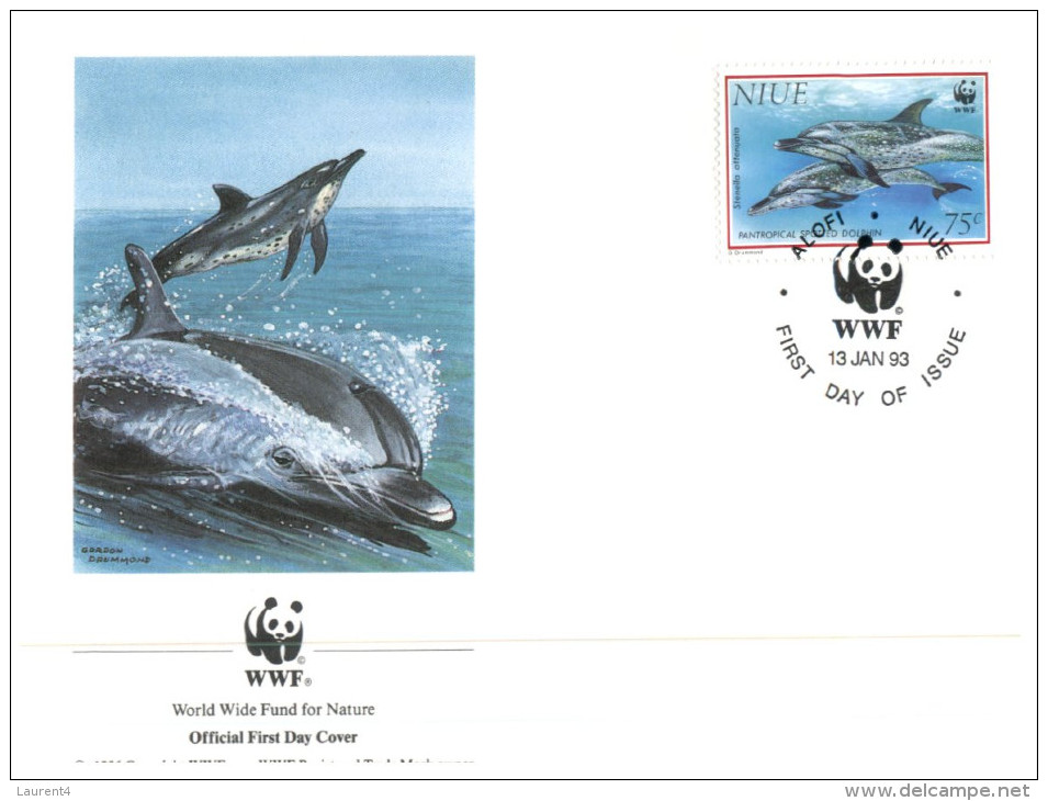 (PH 751) WWF Set Of 4 Covers - 1993 - Niue Dolphins - FDC