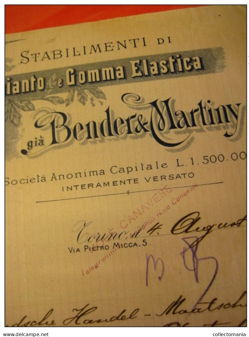 Asbest Amianto Gomma Eslastica BENDERS &amp; Martiny impereabili galoches Valvonafta 1905
