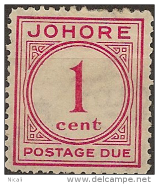 JOHORE 1938 1c Postage Due SG D1 HM #BC317 - Johore