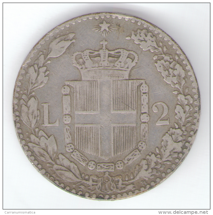 ITALIA 2 LIRE 1897 UMBERTO I AG SILVER - 1878-1900 : Umberto I