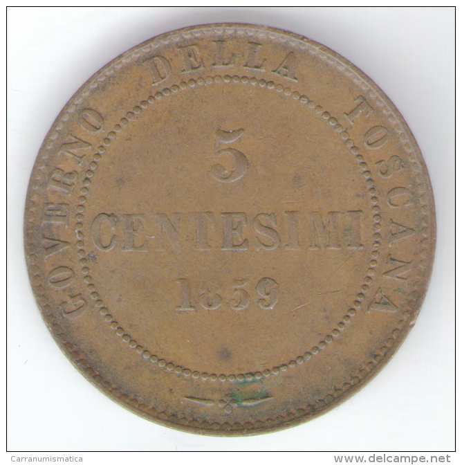 TOSCANA - GOVERNO Della TOSCANA - VITTORIO EMANUELE II - 5 CENTESIMI (1859) RE ELETTO - Prov. Revolutionsregierung