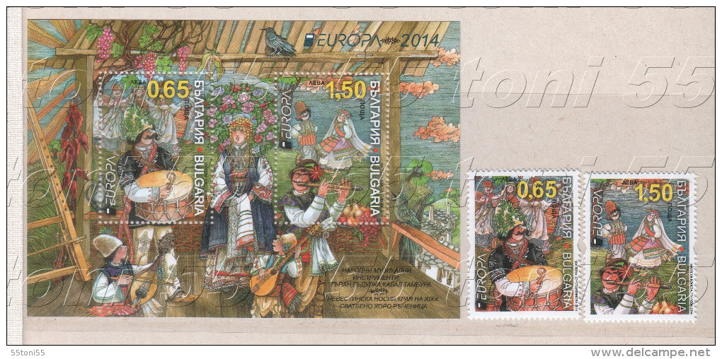 BULGARIE / Bulgaria 2014 Europa- Folk Musical Instruments  2v.+S/S-MNH - 2014