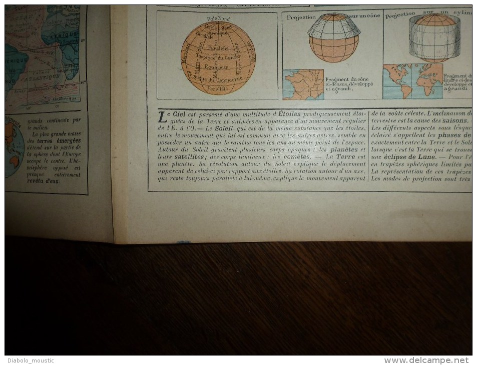 1913  Cartes Géographiques Ancienne ; GEOGRAPHIE Générale ; MAPPEMONDE ; COSMOGRAPHIE - Geographical Maps