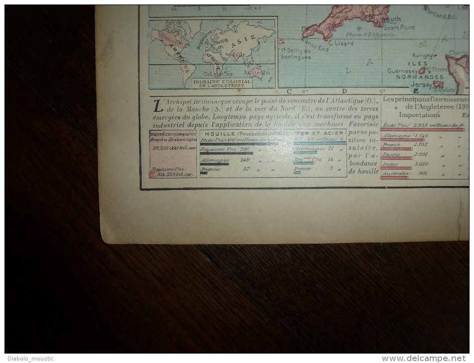 1913  Cartes Géographiques Ancienne ; EUROPE Politique ; GRANDE BRETAGNE Et IRLANDE ; EUROPE Physique - Geographical Maps