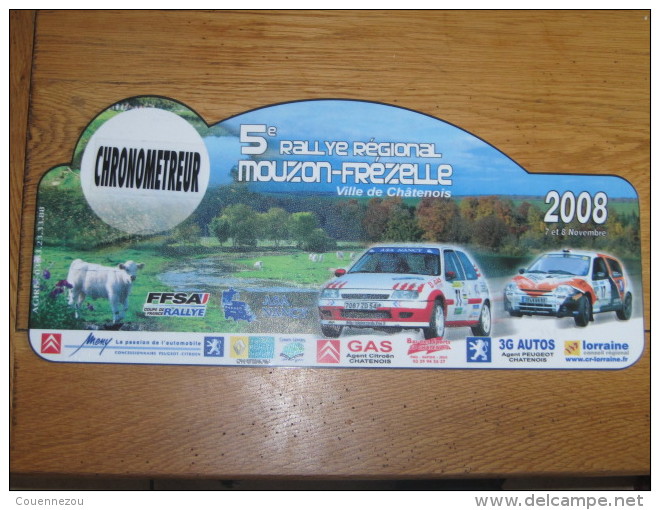 PLAQUE DE RALLYE    5 EME RALLYE MOUZON FREZELLE 2008 - Plaques De Rallye