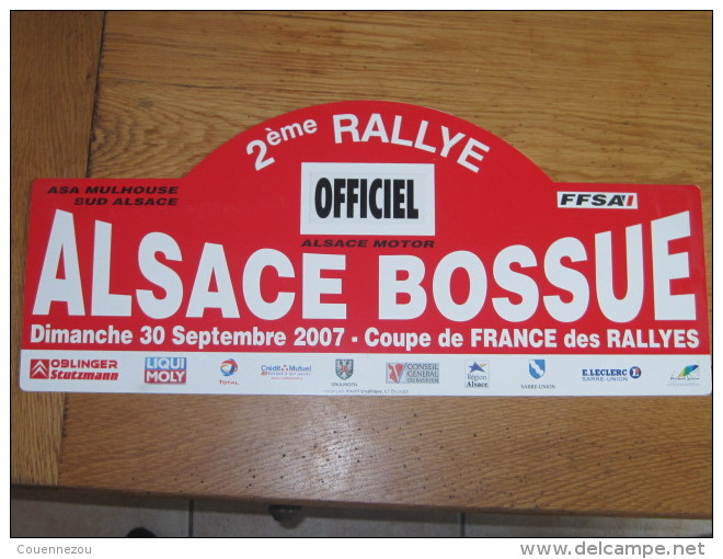 PLAQUE DE RALLYE    2 EME RALLYE ALSACE BOSSUE 2007 - Targhe Rallye