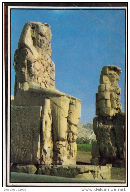 P3937 The Satues Of Memnon Luxor  Egypt Front/back Image - Luxor