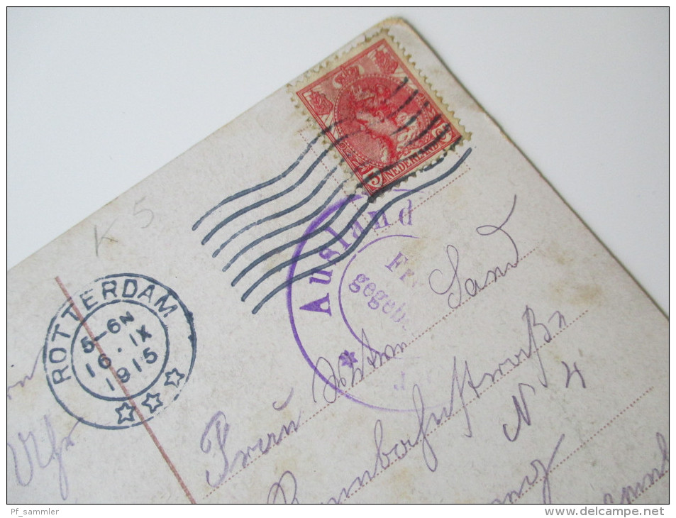 AK 1915 Haringvliet, Rotterdam. Gelaufen Nach Luxembourg. Stempel: Auslandsstelle Trier Freigegeben - Rotterdam