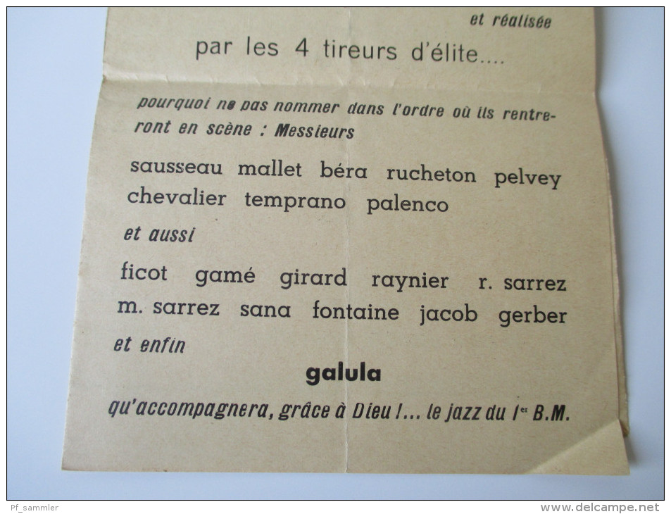 2. WK 1er Zouaves. 3me Bataillon- Seltenes Programmheft / Revue. Feu... A Volonté!...1930/40er Jahre - Historische Dokumente