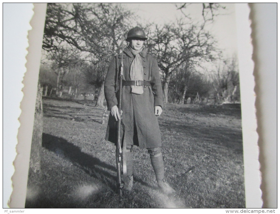 2. Weltkrieg. Orignalfoto Soldat Mit Gewehr / Ausrüstung (Frankreich / Marokko) - Krieg, Militär