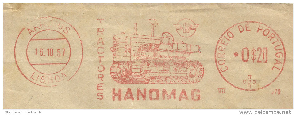 Portugal EMA Cachet Rouge Tracteurs Hanomag Agriculture 1957 Tractors Franking Meter - Agriculture