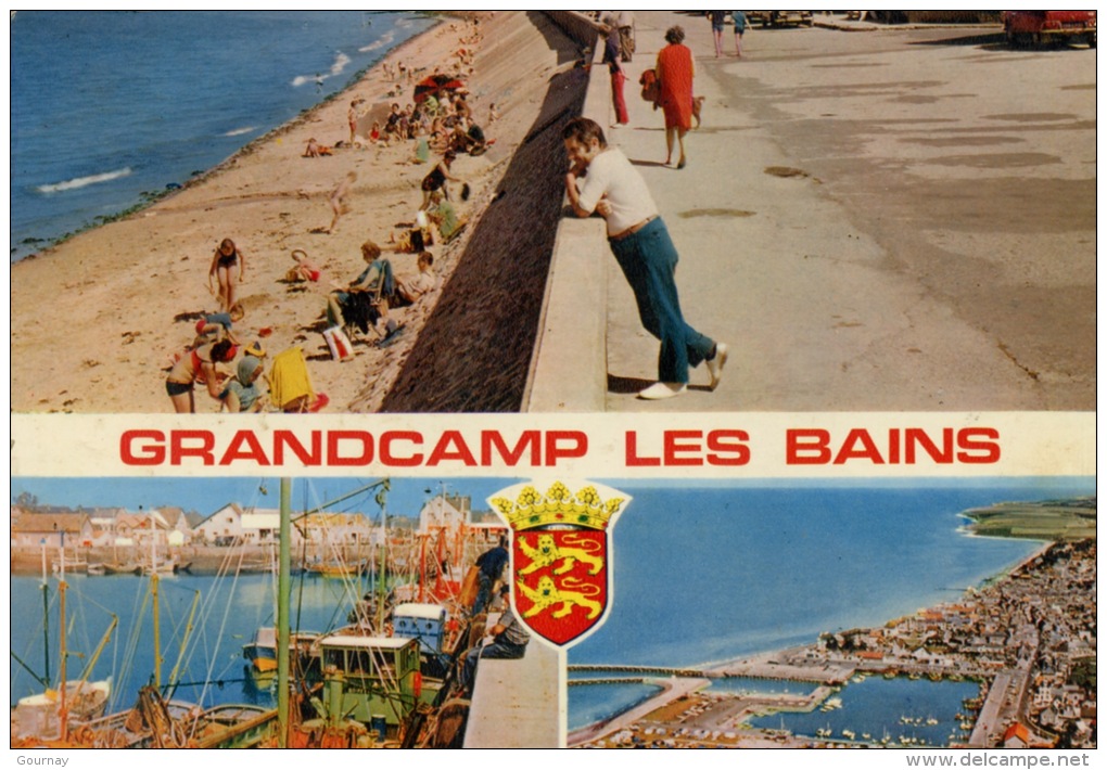 Grandcamp Les Bains - Maisy Multivues Aérienne - Front De Mer - Port Animée N°0402 Combier - Autres & Non Classés