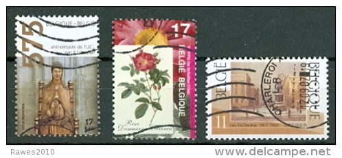 Belgien 3 Sondermarken Blume Rose + Madonna + Luc De Decker Gest. - Sonstige & Ohne Zuordnung