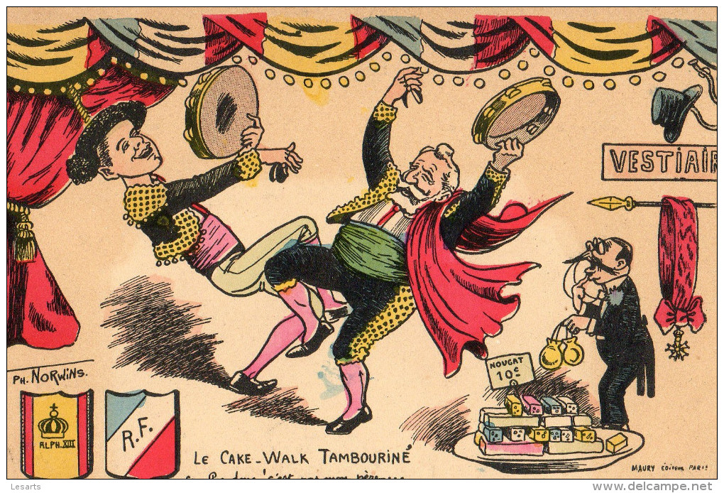 Illustrateur Norwins.Humour.Le Cake-Walk Tambouriné.Non-Voyagée. - Norwins