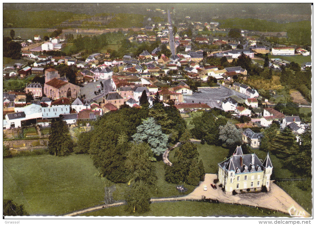 CPSM MONCOUTANT 79 VUE PANORAMIQUE AERIENNE LE CHAMP DE FOIRE ET LE CENTRE VILLE - Moncoutant