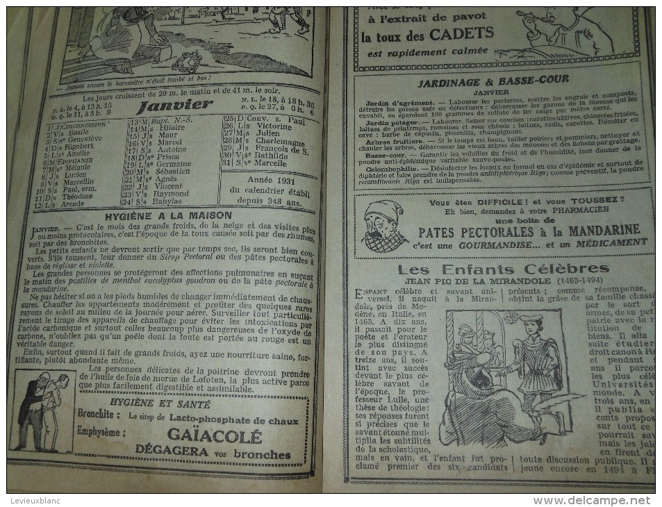 Almanach FRANCOIS/Produits Pharmaceutiques/ Pharmacie GAUME / Boynes /Loiret / 1931    Cal159 - Gezondheid